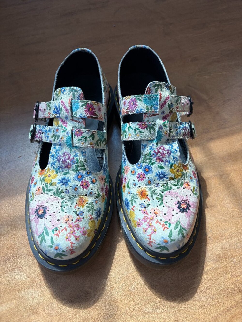 Dr. Martens 8065 Wanderlust Double Strap Floral Mary Jane White Womens US Size10